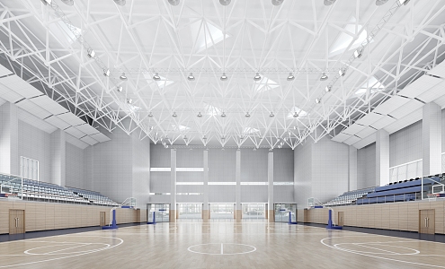 modern basketball hall basketball court 3d model