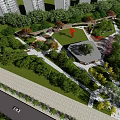 Scenic Urban Park Landscape With Lush Lawns Diverse Trees Open Plaza And Walking Paths