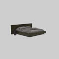 Green Animal Print Double Bed with Headboard Cozy Bedding Pillows and Dark Side Tables