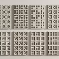 Modern Concrete Room Dividers With Various Geometric Perforated Patterns And Designs 3d model