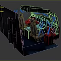Spaceflight Simulator Cockpit With Astronaut Training Control Panel And Digital Displays