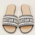 Christian Dior Flat Sandals With Logo Strap Comfortable Casual Style For Women Everyday Wear