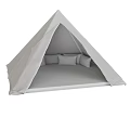 Cozy Gray Indoor Teepee Tent With Soft Plush Cushions And Fabric Mattress