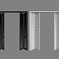 Open Black and Silver Louvered Folding Doors for Modern Interiors 3d model