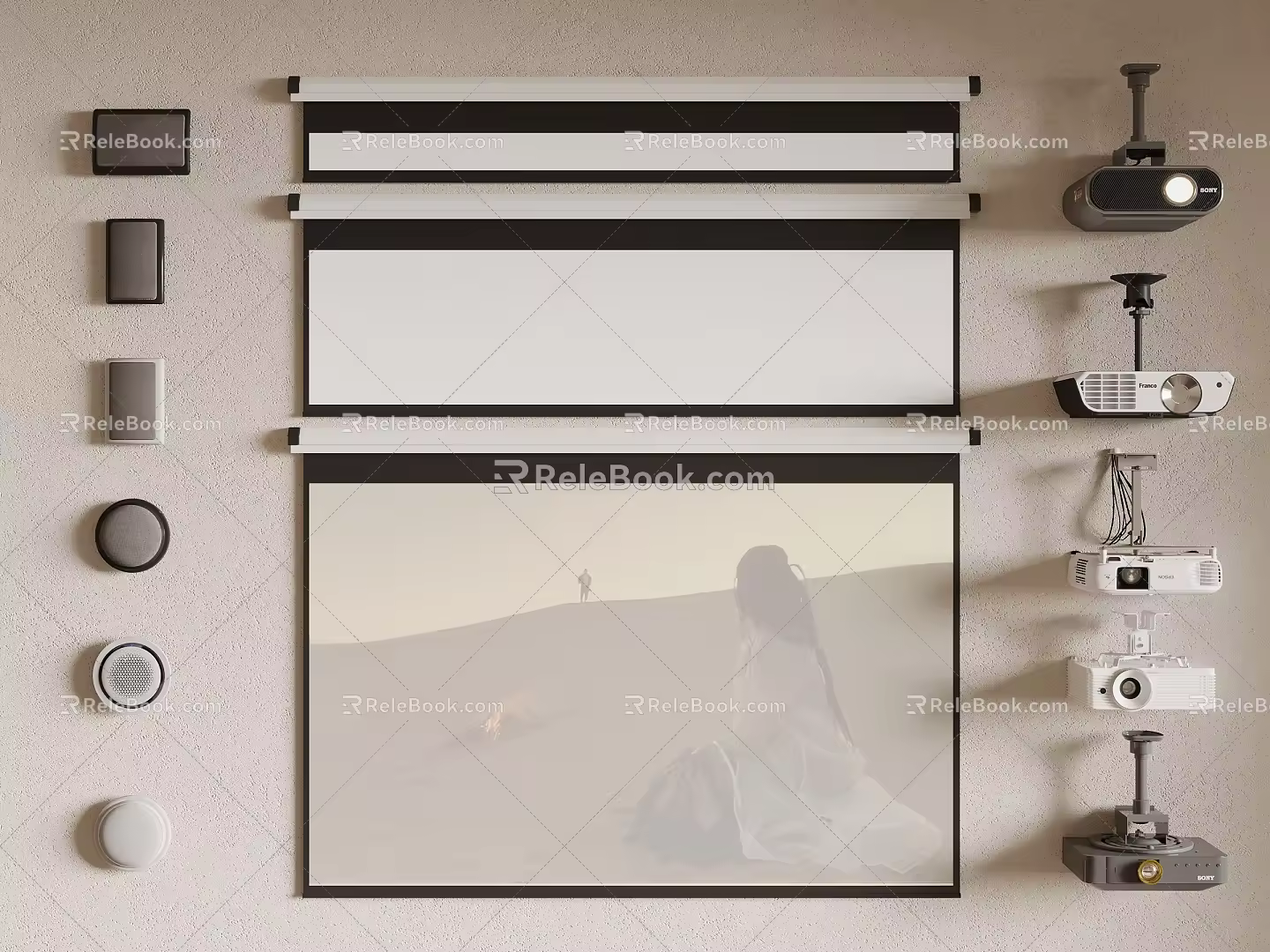 Modern projector projection cloth small sound 3d model