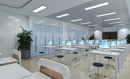 Modern Classroom Training Room 3d model