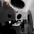 Modern Luxury KTV Interior With Chandelier TV Screens Green Sofa And Ambient Lighting