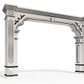 Classical White Stone Door Arch With Carved Columns And Decorative Details