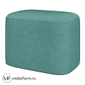 Teal Soft Fabric Upholstered Square Ottoman For Modern Living Room Seating