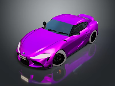 Modern Purple Sports Car Featuring Sleek Streamlined Exterior And Glossy Paint Finish 3d model