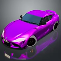 Modern Purple Sports Car Featuring Sleek Streamlined Exterior And Glossy Paint Finish