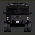 Black Sheriff Vehicle With Rugged Design Roof Lights Large Tires And Door Badge