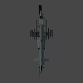 Military Attack Helicopter with Rotor Weapon Mounts Gray Number 16 Cockpit for Combat Operations