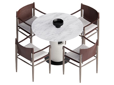 Modern Dining Table and Chair Casual Table and Chair 3d model