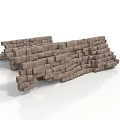 Scenic Natural Landscape Featuring Rustic Gray Stone Wall with Irregular Blocks