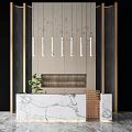 Modern reception bar background 3d model