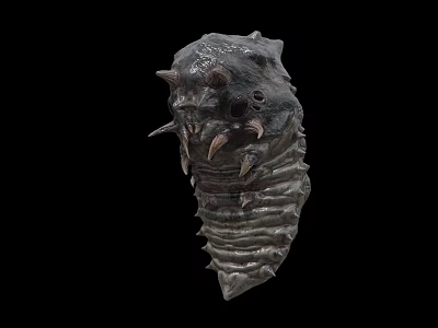 Game And Movie Monster Character With Rough Skin Spikes Sharp Teeth And Segmented Body 3d model