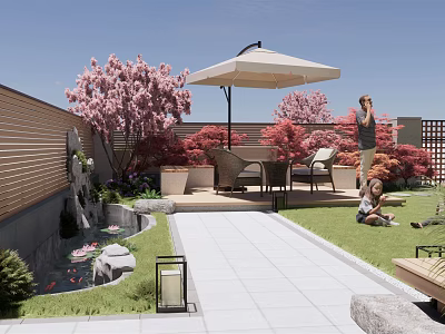 Modern Courtyard 3d model