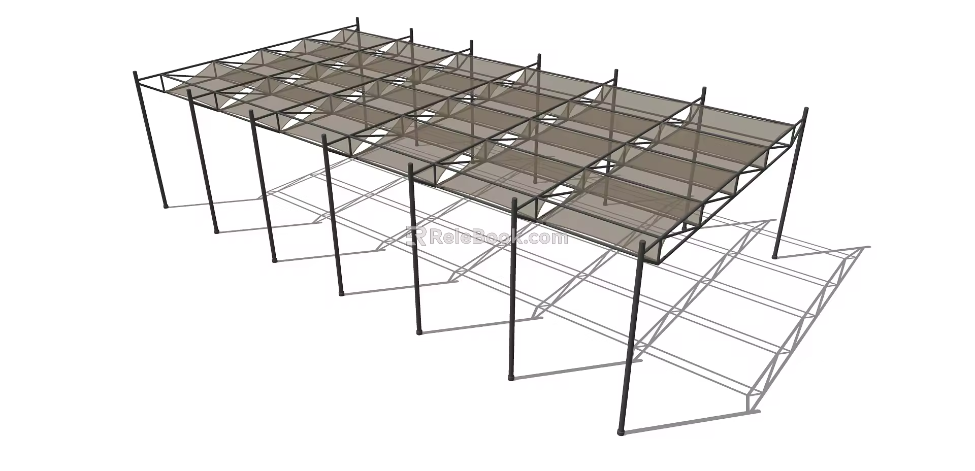 Modern gallery structure 3d model