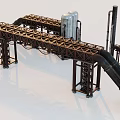 Heavy Duty Industrial Equipment With Large Metal Pipes And Steel Support Frames