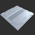 Modern Metal Ceiling Panel With Linear Vents And Structured Design Details