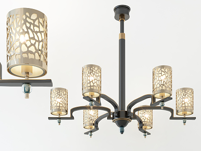 Modern chandelier fashion simple metal chandelier 3d model