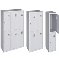 Metal Storage Lockers With Closed And Open Door Designs For Office Use 3d model