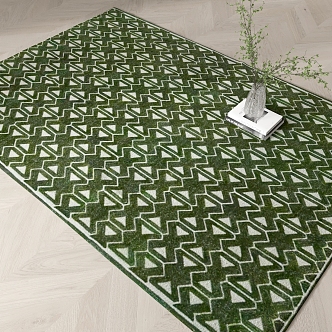 Modern Square Carpet Bedroom Carpet Ornaments 3d model