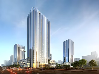 Modern Office Building Office Building Commercial Street 3d model