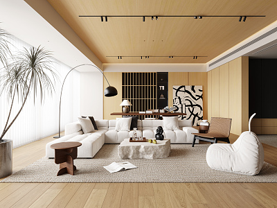 modern living room 3d model