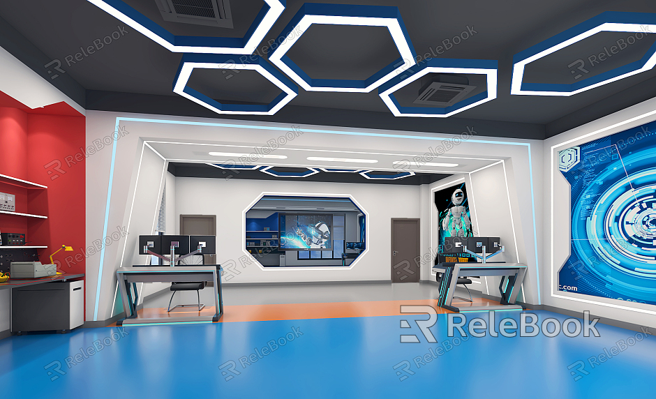 Modern public office area, classroom, office, conference room model