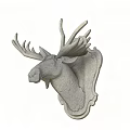 Elegant Deer Head Wall Decorative Ornament Set With Antlers And Frame