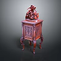 Mahogany Carved Side Table with Classical Ornament and Intricate Leg Design
