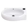 Sleek Modern White Ceramic Wash Basin With Oval Shape Single Faucet Hole And Smooth Surface