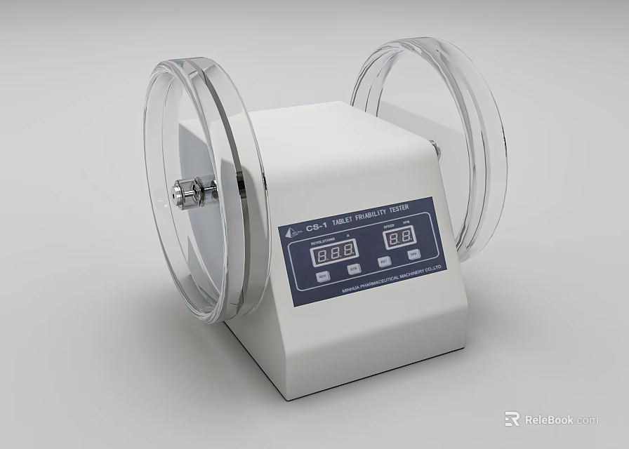 Industrial Rotary Roller Equipment with Transparent Circular Drums Control Panel and Digital 3d model 