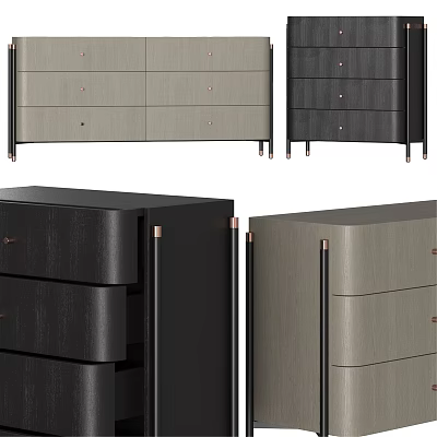 Modern Console and Side Cabinet Design With Drawers Metal Accents And Smooth Surface Finish 3d model