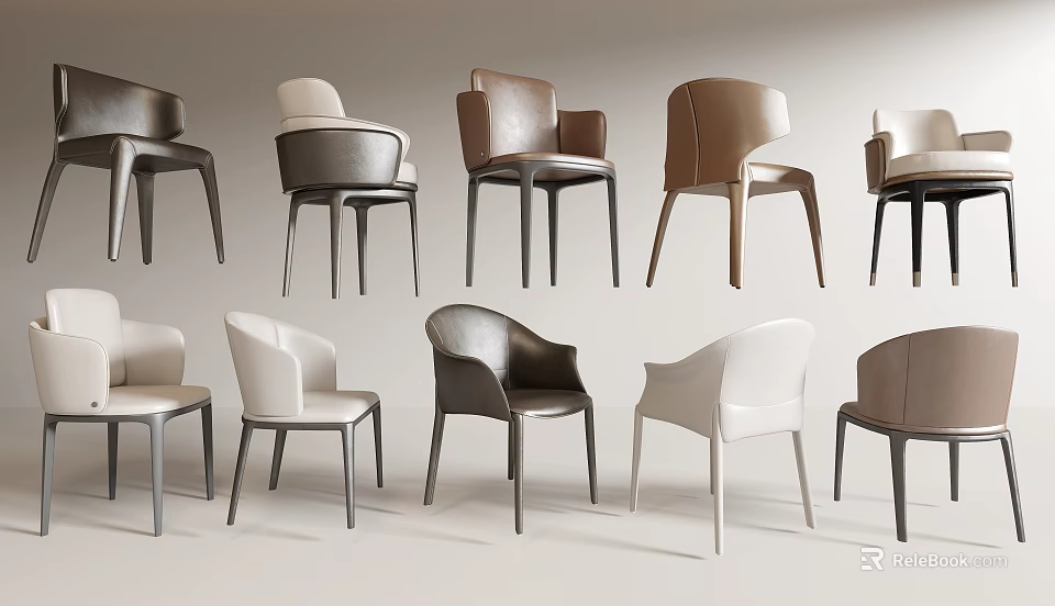 Modern Leisure Chairs With Stylish Designs And Various Colors For Home Decor 3d model 