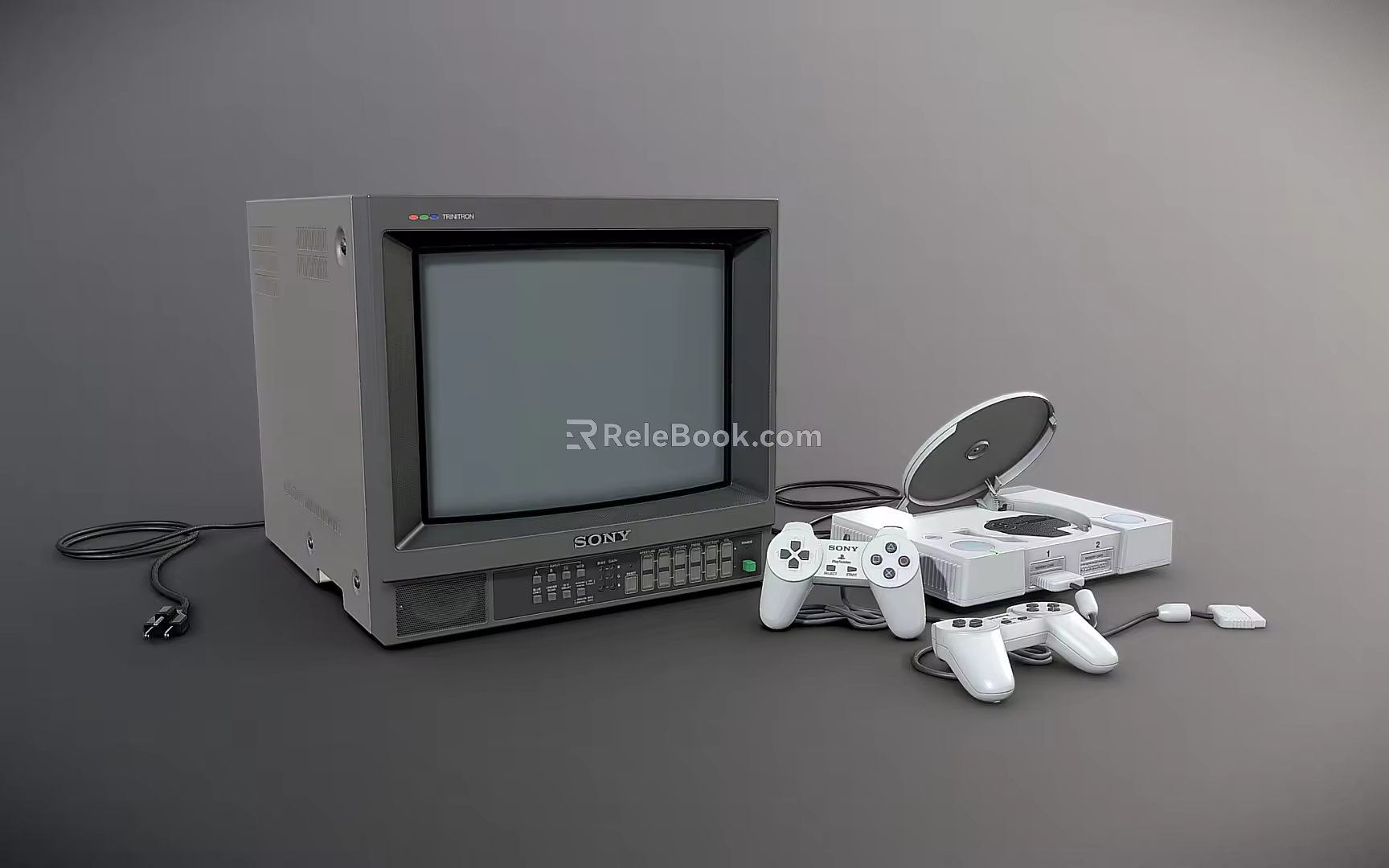 modern sony game console 3d model