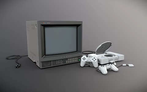modern sony game console 3d model