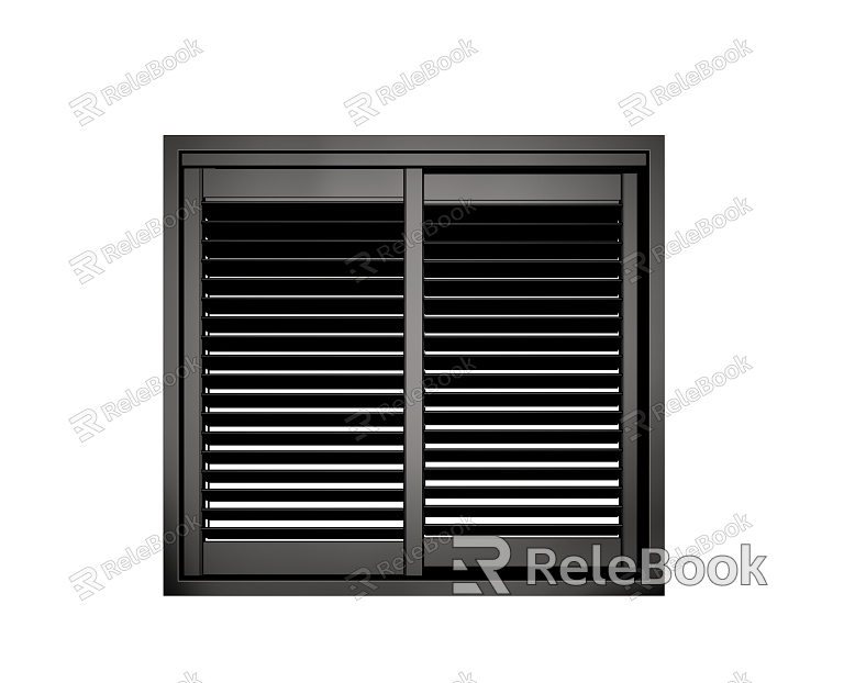 Black solid wood shutter sliding window model