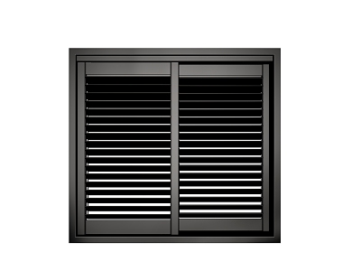 Black solid wood shutter sliding window model