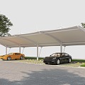 Parking canopy outdoor parking parking space carport 3d model