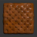 Orange Tufted Ottoman With Stylish Wooden Legs Modern Living Room Decor