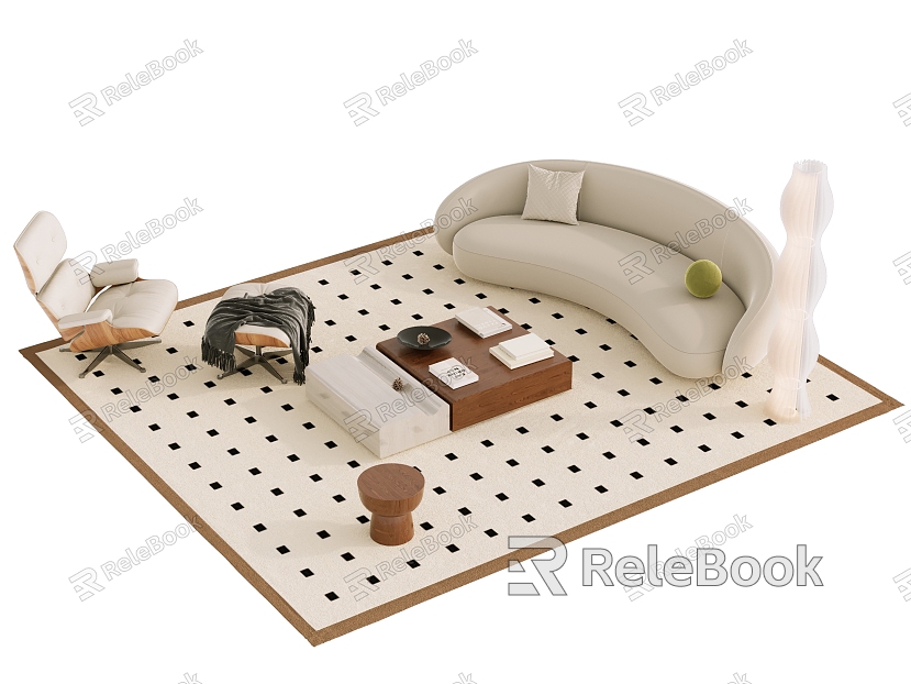 Modern sofa coffee table combination model