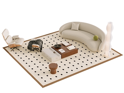 Modern sofa coffee table combination model