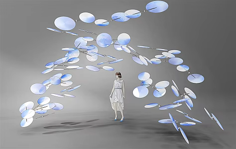 Modern Chandelier Blue Art Alien Decorative Chandelier 3d model