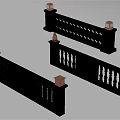 Symmetrical Ornate Gray Stone Balustrades With Carved Patterns And Decorative Tops