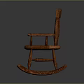 Traditional Style Wooden Rocking Chair With Carved Details Natural Wood Grain And Armrests