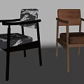 Modern Dining Chairs With Patterned Cushions Black Frame And Brown Leather Wooden Design