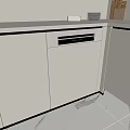 Modern Open Kitchen Interior With White Cabinets And Built In Dishwasher Appliance